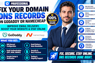 fix your domain dns records on godaddy or namecheap