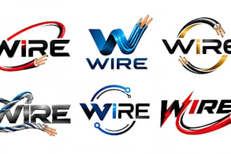 design a professional electrical wiring, cable electrician, electronic wire logo