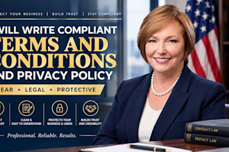 write compliant terms and conditions and privacy policy