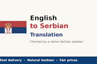 translate english to serbian, checked by a native speaker