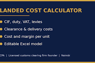build a kenya landed cost calculator spreadsheet for your imports