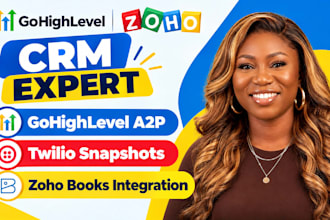 setup gohighlevel a2p twillo snapshot zoho book integration