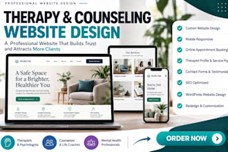 design therapy website or counseling website for you