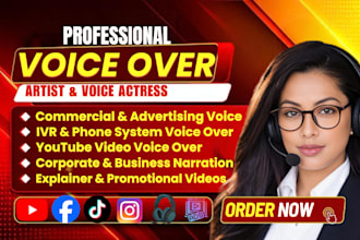 record an american female voice over for youtube videos, meditation voice over