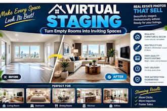 create realistic virtual staging for real estate photos