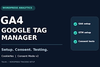 install google tag manager and a ga4 tag on wordpress