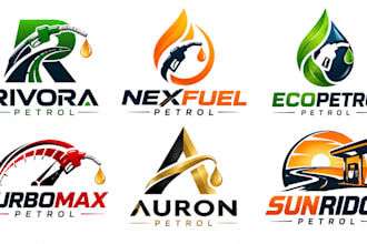 design a professional, gasoline, fuel, gas station, petroleum, oil petrol logo