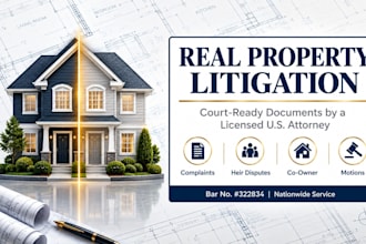 draft a partition action complaint for jointly owned real estate disputes