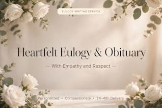 write a heartfelt eulogy obituary and celebration of life tribute