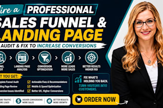 audit and fix your sales funnel and landing page to increase conversions