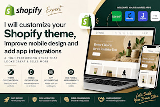 customize your shopify theme, improve mobile design and add app integrations