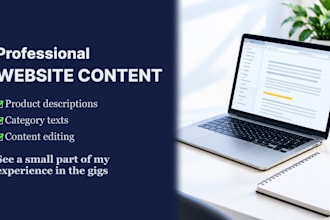 write informative text for your websites category or product pages