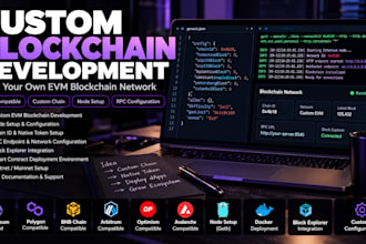 develop a custom evm blockchain with its own network