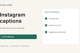 write instagram captions and a content calendar for your brand