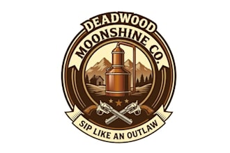 design classic moonshine pop up bar logo