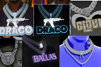 create fivem ready custom chain jewelry clothing fivem ped and  accessories