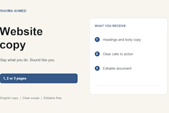 write homepage and about us copy in your brand voice