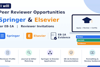 help you pursue peer reviewer opportunities with springer and elsevier for eb 1a