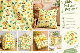 design cute seamless kids baby and nursery pattern