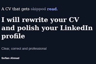 rewrite your CV and polish your linkedin profile