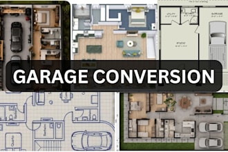 create garage conversion permit plans with structural and mep drawings