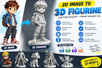 convert 2d image to 3d model toy figurine from picture to stl for 3d printing