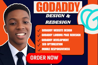 design godaddy website redesign godaddy landing page and develop godaddy SEO