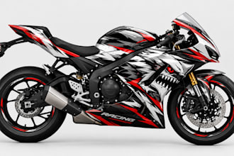 design an aggressive custom motorcycle livery and wrap