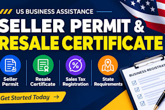 help with US seller permit, resale certificate and tax registration
