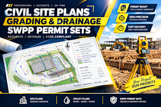draw site grading plan erosion control swpp utility layout and drainage control