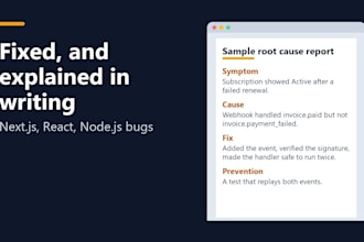 fix next js react and node js bugs with root cause diagnosis