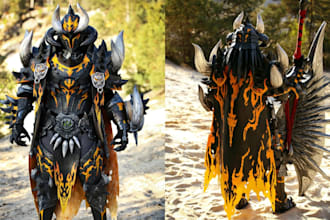 design wearable 3d cosplay creation, cosplay armor, cosplay model, prop, mask