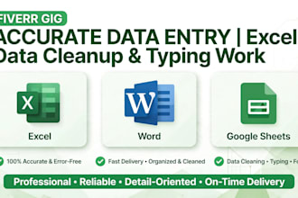 do accurate data entry, excel data cleanup and typing work