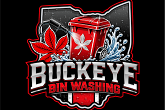 design a professional bin washing, garbage cleaning, and waste management logo