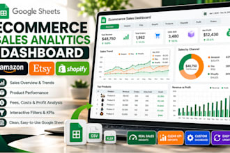 make google sheet amazon etsy shopify sales analytics dashboard