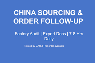 follow up your export orders in china and inspect factories