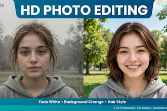 edit face, change background, and hairstyle in HD