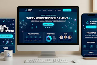 crypto website development, web3 marketplace, token presale, wallet connect