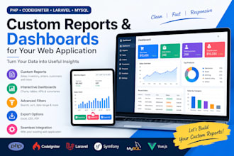 develop comprehensive custom reports for a web application