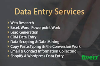 do expert data entry, copy paste, and web research work