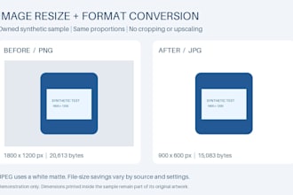 resize compress and convert up to five images