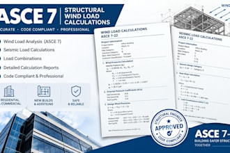 calculate asce 7 wind load, seismic load, structural analysis and calculations