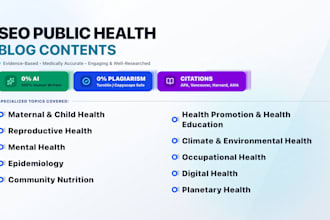 write research and evidence based public health content