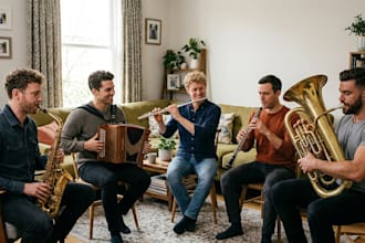 play saxophone, accordion , flute, oboe, tuba for your tracks