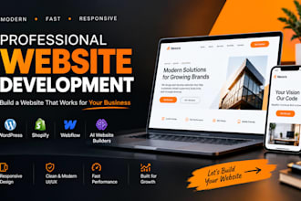 build a modern business website using wordpress, shopify or webflow