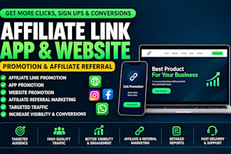 do affiliate link promotion, app and website marketing, affiliate referral link
