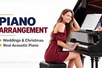 create a custom piano arrangement for your wedding, christmas or special moments