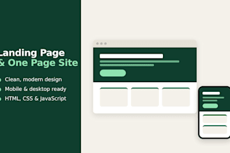 build a responsive landing page or one page website in HTML and CSS