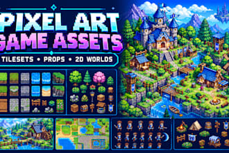 create pixel art game assets andtilesets