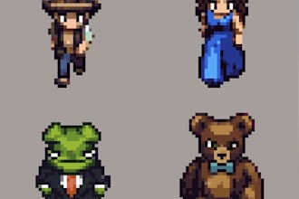 do pixel art animation, pixel art tileset pixel sprite sheet and game art